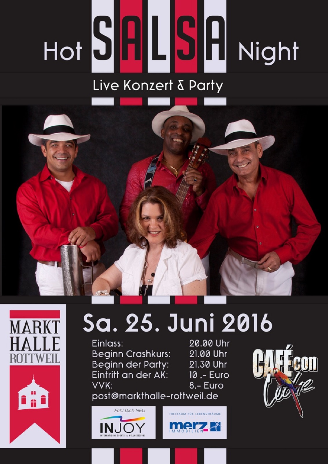 HOT SALSA NIGHT mit CAFÉ CON LECHE in der MARKTHALLE ROTTWEIL in Rottweil