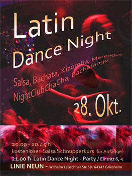 Latin Dance Night @ Linie Neun in Darmstadt Latin Dance Night @ Linie Neun in Darmstadt