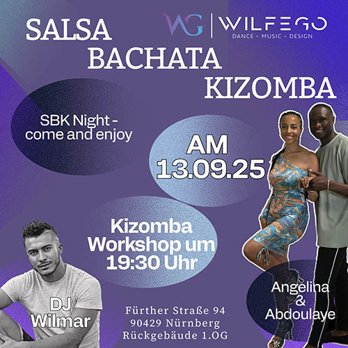 Salsa Bachata Kizomba Night in der Tanzschule WILFEGO in Nürnberg in Nürnberg